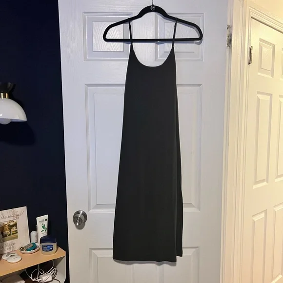 urban outfitters black midi dress UO Siren Strappy Back Midi Dress